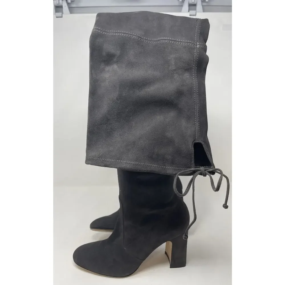 Stuart Weitzman Tipland Gray Suede Over the Knee-High Boots 9.5 - Picture 7 of 15